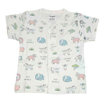 Premium Cotton Baby Half Sleeve Front-Open Button T-Shirts – Pack of 3 | Soft & Breathable Newborn Clothing