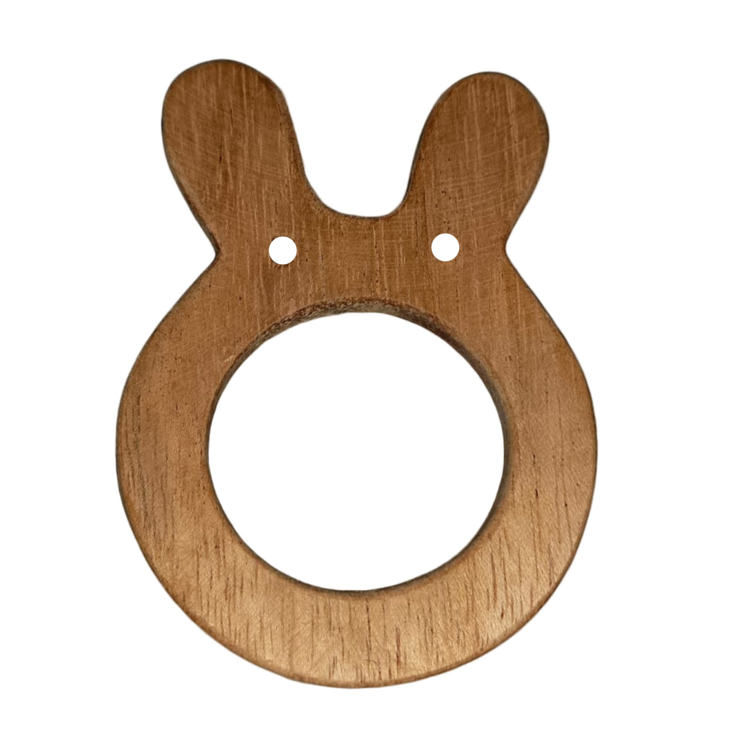 Eco-Friendly Wooden Teether Set – Bunny, Whale & Bird Shapes
