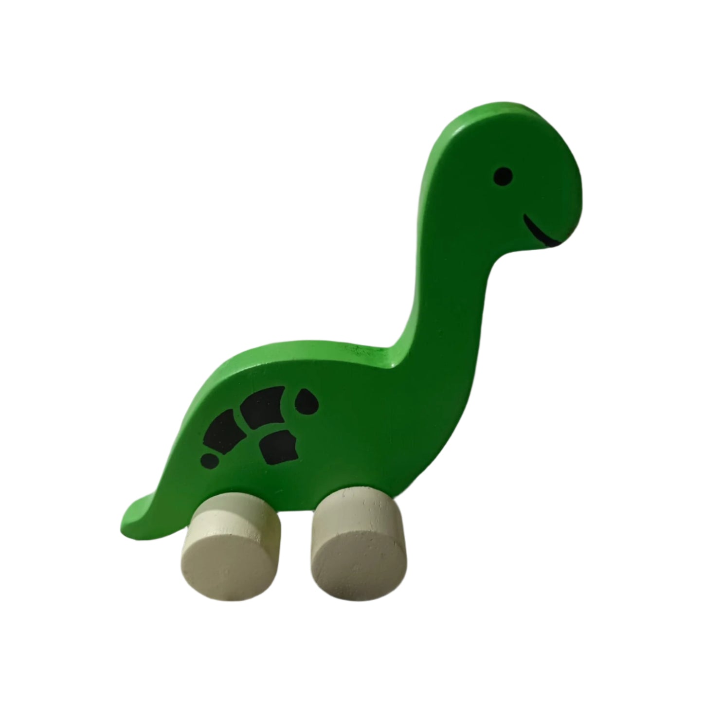 Green Wooden Dinosaur Push Toy with Wheels | Montessori Baby & Toddler Toy