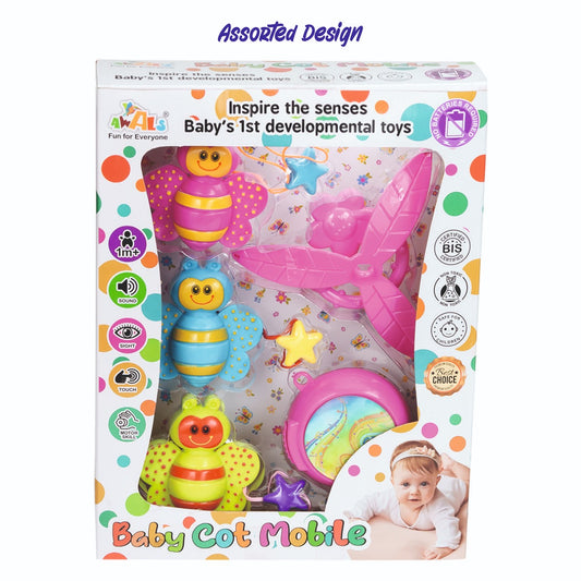 Baby Cot Mobile With Rattles for Newborns