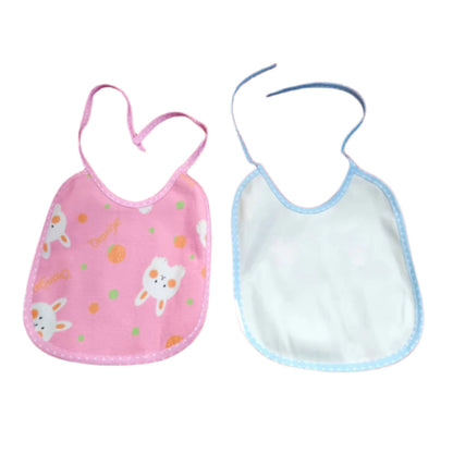 Cute Cartoon Baby Feeding Bib – Waterproof, Washable & Adjustable Bib for Infants & Toddlers (Sky Blue and pink)