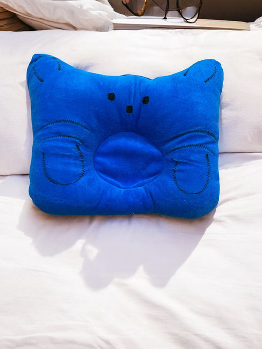 Blue Cat Face Cushion, 25 X 20 Cm