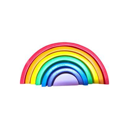 Wooden Rainbow Stacker Toy – Montessori Color Learning & Creative Building