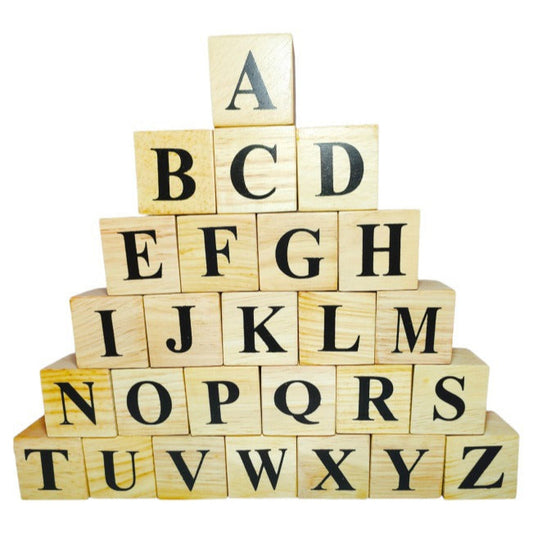 Wooden Alphabet Blocks for Kids – A to Z Learning & Educational Toy Set