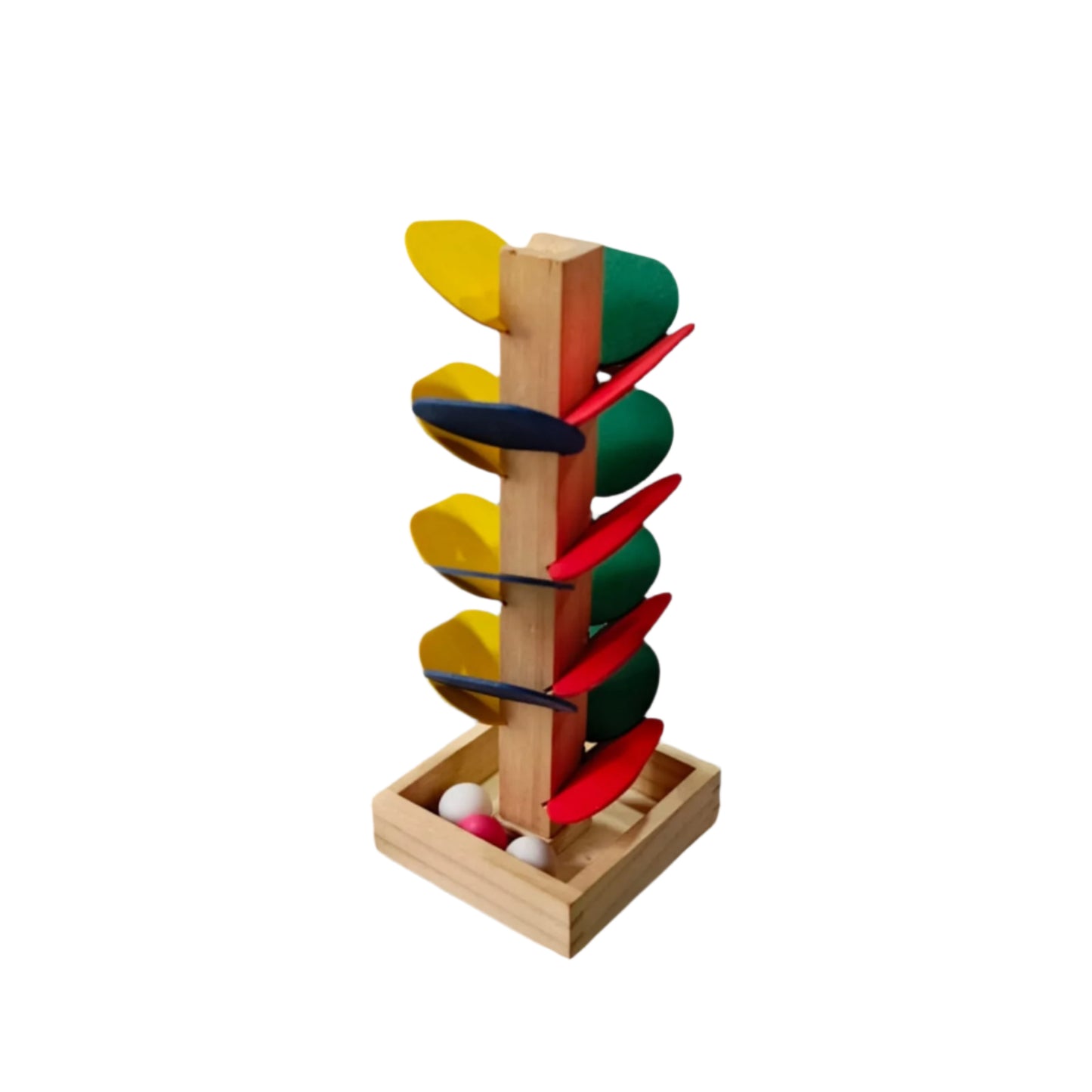 Wooden Marble Run Tree Toy – Rainbow Musical Ball Drop for Kids