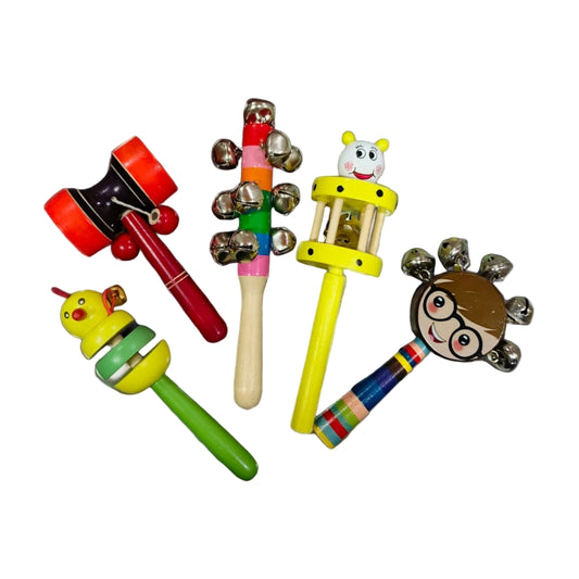 Premium Wooden Baby Rattle Set – Montessori Musical Toys for Babies & Toddlers