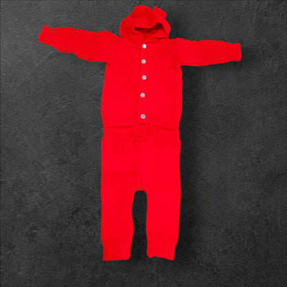 Woolen Sweater Hooded Pair For Newborns & Infants