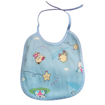 Cute Cartoon Baby Feeding Bib – Waterproof, Washable & Adjustable Bib for Infants & Toddlers (Sky Blue and pink)