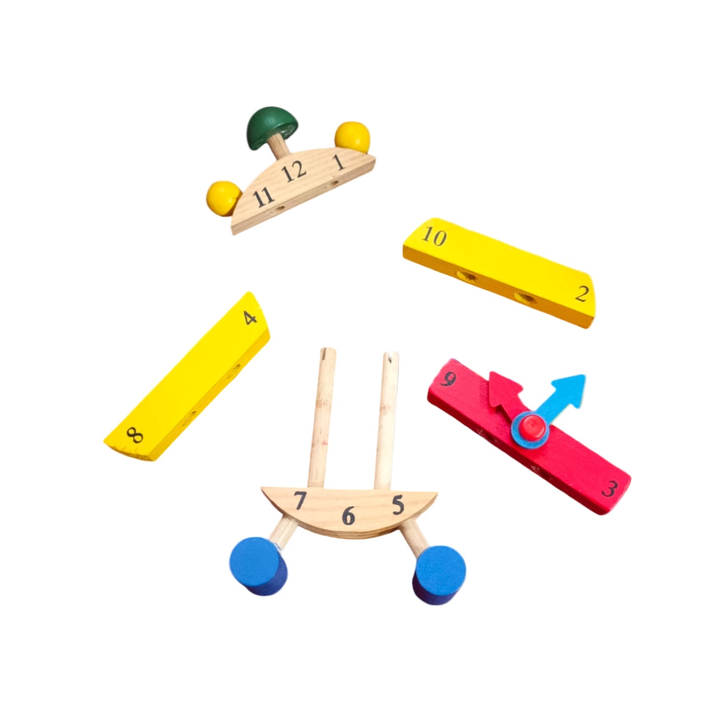 Colorful Wooden Learning Clock – Educational Toy for Toddlers