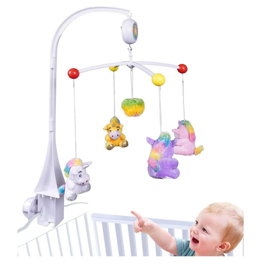 Unicorn Baby Cot Mobile with Soothing Music – Gift Set for Newborns & Infants