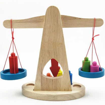 Wooden Balancing Scale Toy | Montessori Learning Weight Balance for Kids.
