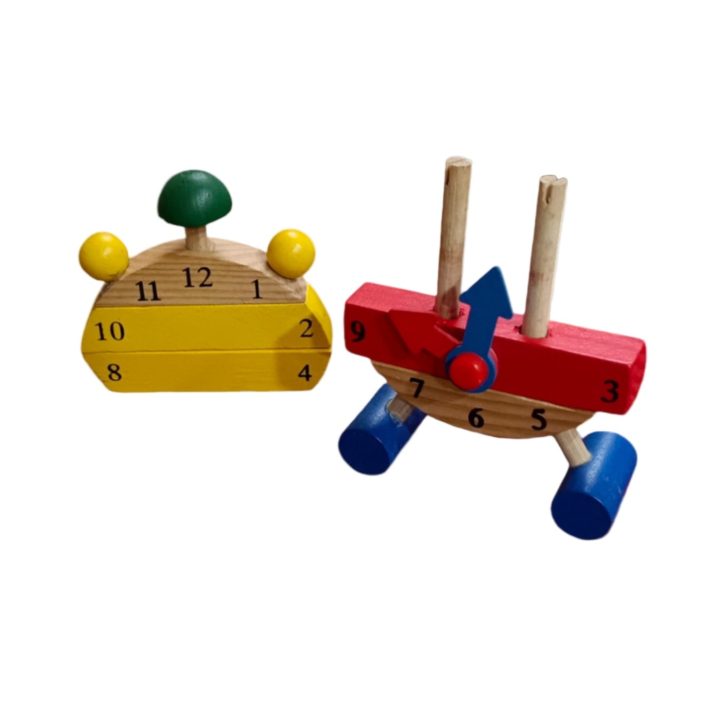Colorful Wooden Learning Clock – Educational Toy for Toddlers