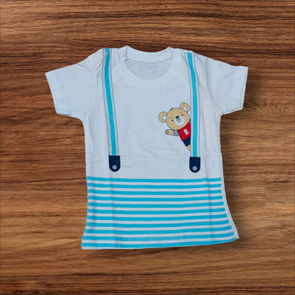 Baby Boys T-Shirt and Shorts Blue White Bear Set