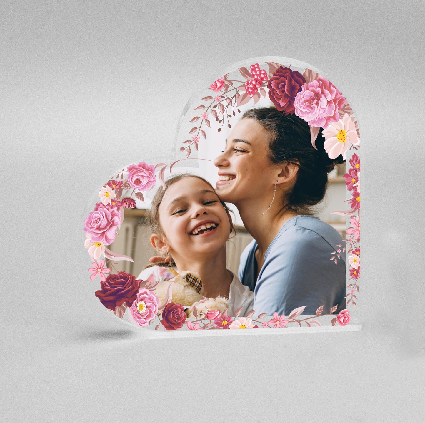 Personalized Heart Shape Acrylic Frame | Photo Gift for Couples, Anniversary, Birthday & Home Decor