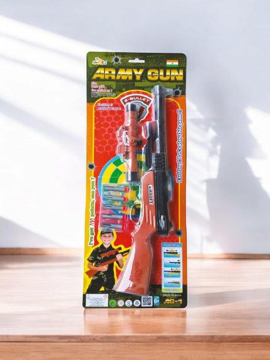 Plastic Toy Army Gun For Kids With 5 Bullets