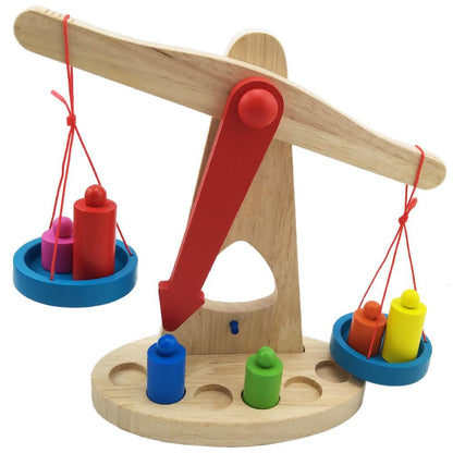Wooden Balancing Scale Toy | Montessori Learning Weight Balance for Kids.