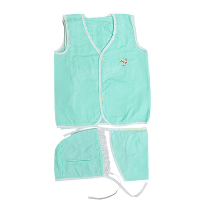 Newborn Baby Cotton Set with Nappy & Cap – Soft & Breathable Infant Clothing (Unisex)