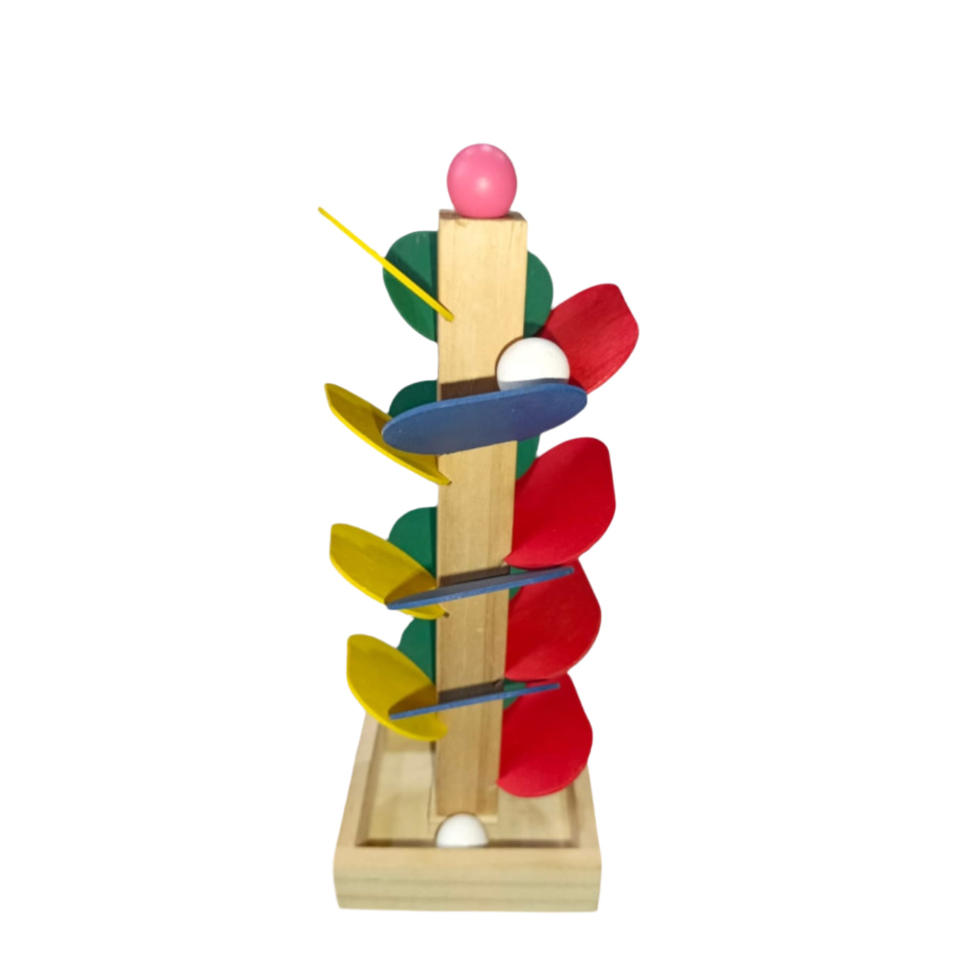 Wooden Marble Run Tree Toy – Rainbow Musical Ball Drop for Kids