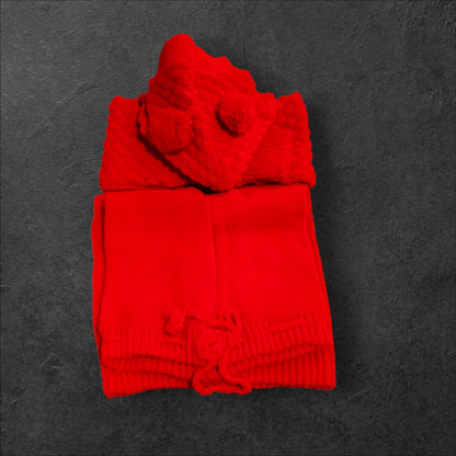 Woolen Sweater Hooded Pair For Newborns & Infants
