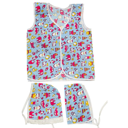 Baby Cotton Vest, Cap & Langot Set | Newborn Baby Clothes