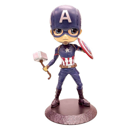 Captain America Action Figure | Marvel Superhero Collectible Toy | Stylish Desk & Car Dashboard Decor Gift for Kids & Fans