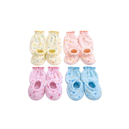 Soft Cotton Mittens & Booties Set for Newborns | Gentle Hand & Feet Cover Gift for Babies 0–6 Months