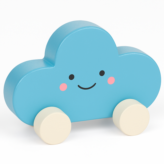 Blue Wooden Cloud Toy | Montessori Baby & Toddler Toy