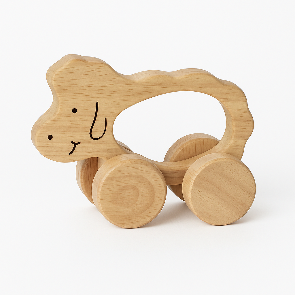 Sheep Wooden Push Toy with Wheels | Montessori Baby & Toddler Toy