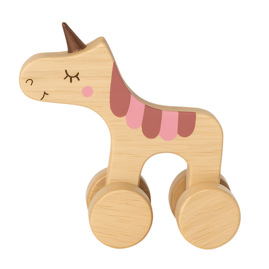 Unicorn Wooden Push Toy – Montessori Baby & Toddler Toy