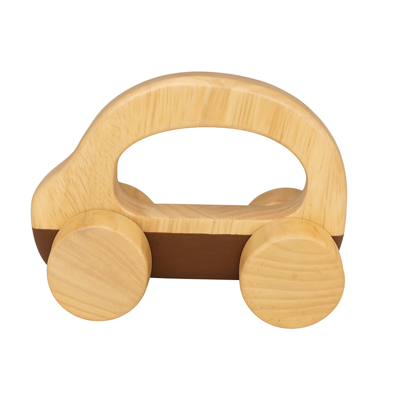 Wooden Wheeled Car Toy | Montessori Push & Pull Vehicle for Kids