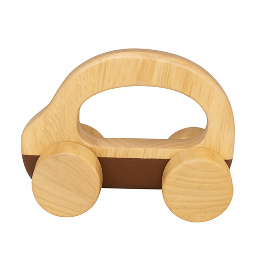 Wooden Wheeled Car Toy | Montessori Push & Pull Vehicle for Kids