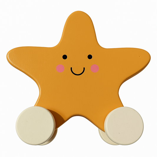 Eco-Friendly Wooden Star Push Toy | Montessori Baby & Toddler Toy