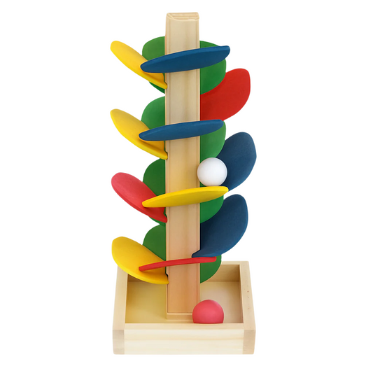 Wooden Marble Run Tree Toy – Rainbow Musical Ball Drop for Kids