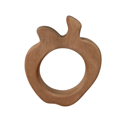 Wooden Teether Apple For Baby Unique Design And Happy Teething