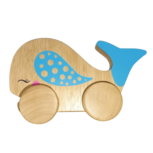 Wooden Whale Push Toy | Montessori Baby & Toddler Toy