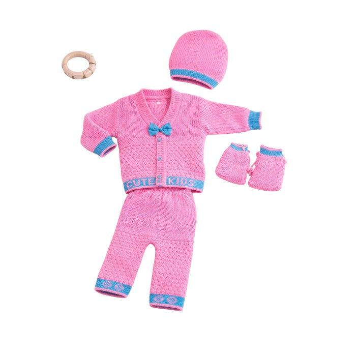 Woolen Sweater Pink For Kids, Colourful And Rich In Look