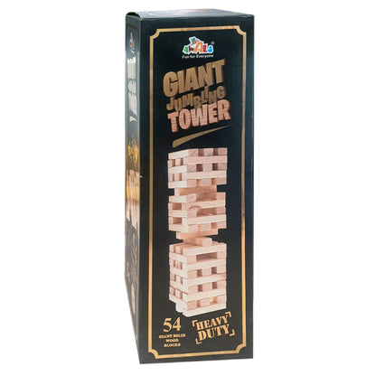 Giant Jumbling Tower Game - 54 Heavy Duty Solid Wood Blocks.