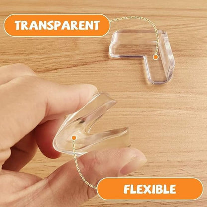 L-Shaped Clear Corner Protectors – Safety Edge Guards (Pack of 12)