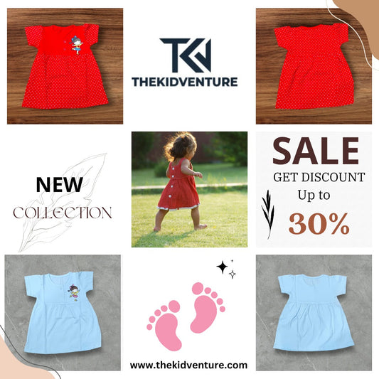 Polka Dot Frock With Cartoon Print