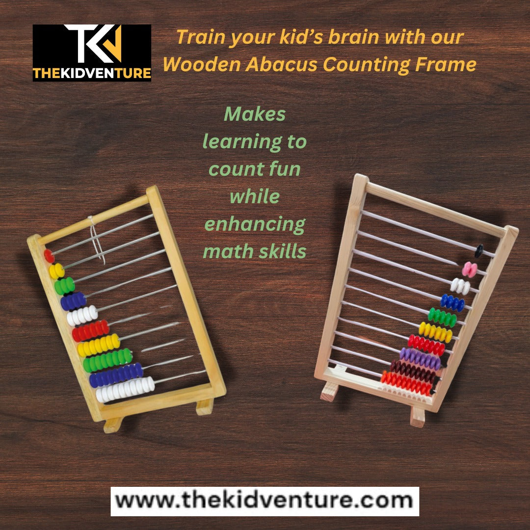 Wooden Abacus for Kids – Montessori Counting & Math Learning Toy