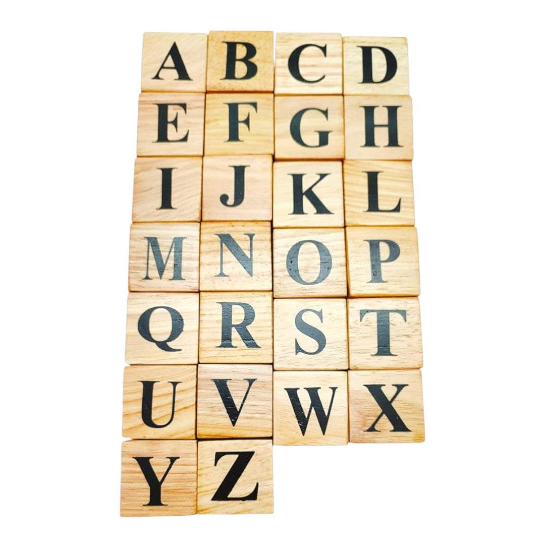 Wooden Alphabet Blocks for Kids – A to Z Learning & Educational Toy Set