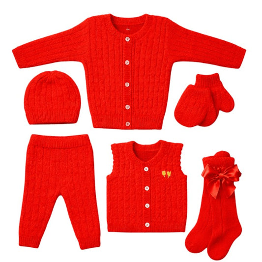 Newborn Winter Knit Combo Set (6-Piece) – Cozy, Soft & Perfect for Christmas