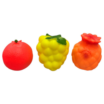 Fruit Squeezy Toys – 3 Pack (Orange, Grapes & Pineapple) | Stress Relief & Kids Play