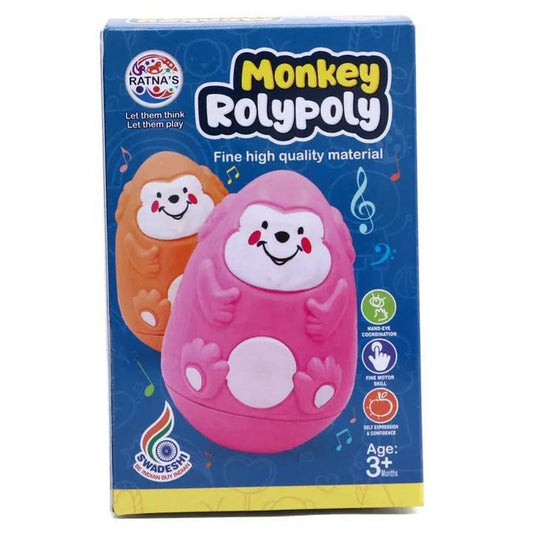 Monkey Roly Poly Toy for Newborns | Wobbling Tumbler Toy for 3+ Months | Fun Learning & Hand-Eye Coordination