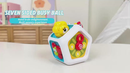 Baby Early Education Toy 7 In 1 Cartoon Lion Seven Sided Busy Ball