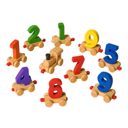Wooden Toy Number Train for Kids – Colorful 0-9 Educational Set
