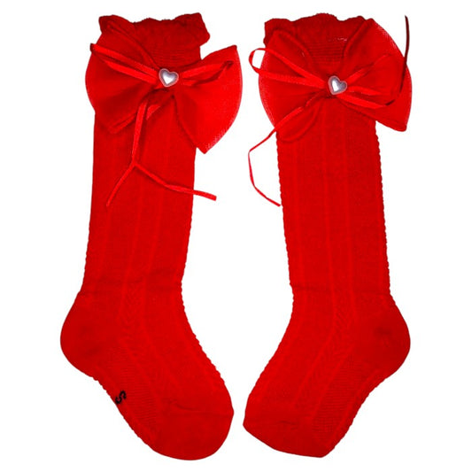 Girls Knee-High Bow Socks | Soft Cotton Dress Socks for Babies & Toddlers | Premium Soft Cotton Party Wear Socks