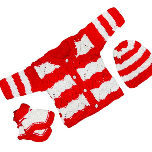 Woolen Hand Knitted Sweaters For Newborns (Set Of 3) - Offer Price