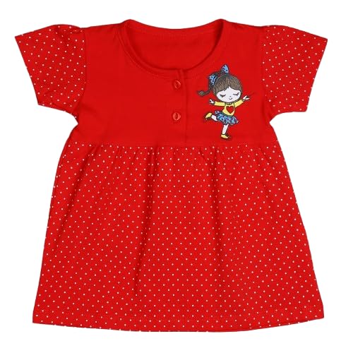 Polka Dot Frock With Cartoon Print