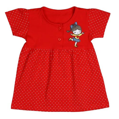 Polka Dot Frock With Cartoon Print